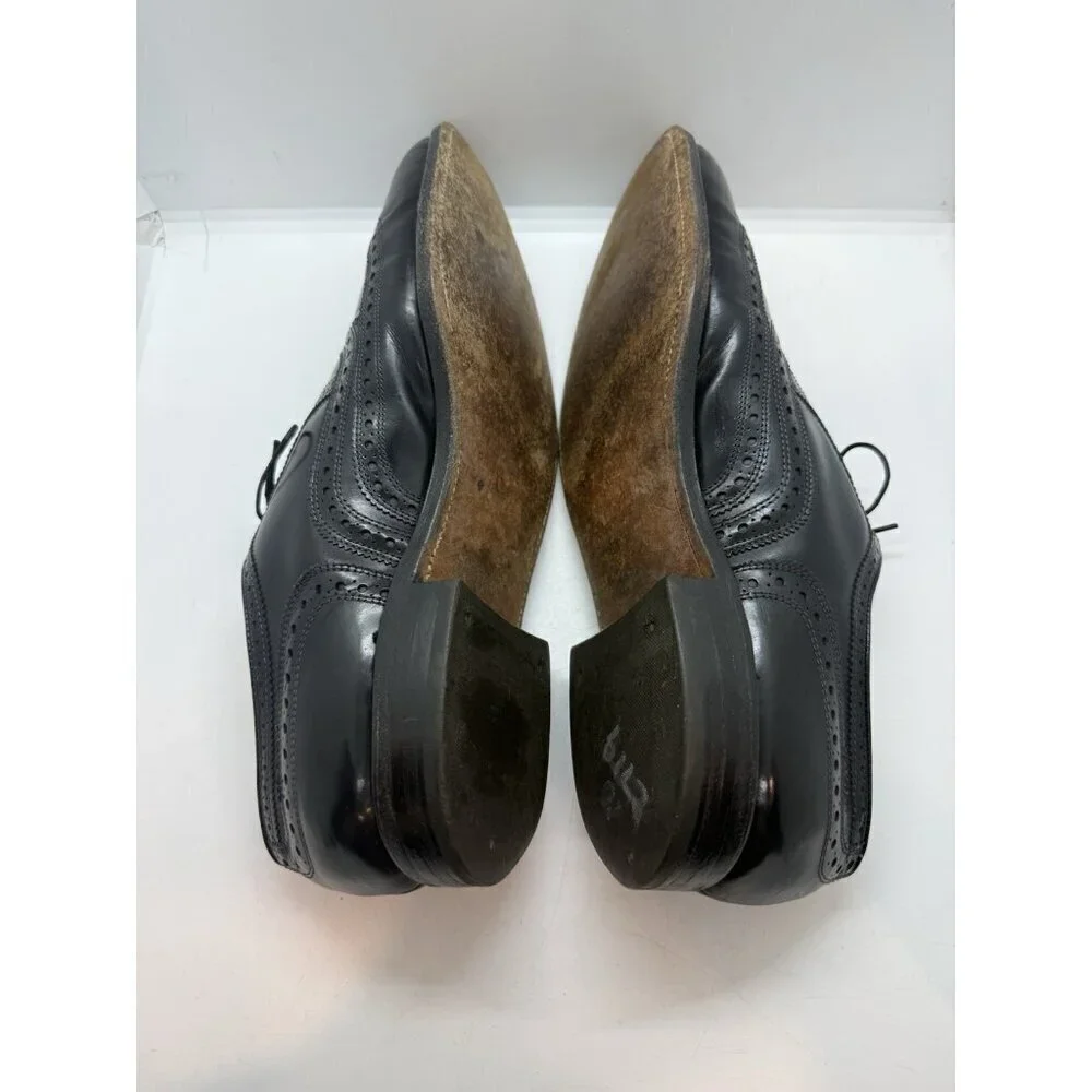 Allen Edmonds McAllister Wingtip Oxford Men's 10D Black Leather Dress Shoes 6215